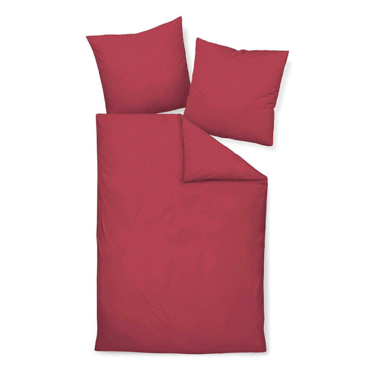 Bild 1 von Janine Bettwäsche, Rot, Kirschrot, Textil, Uni, 200 cm, Textiles Vertrauen - Oeko-Tex®, Oeko-Tex® Made IN Green, bügelfrei, pflegeleicht, atmungsaktiv, hautfreundlich, saugfähig, schadstoffgepr
