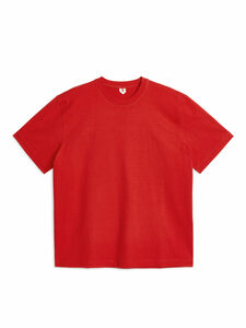 Arket Oversize-T-Shirt in schwerer Qualität Rot Größe L. Farbe: Red