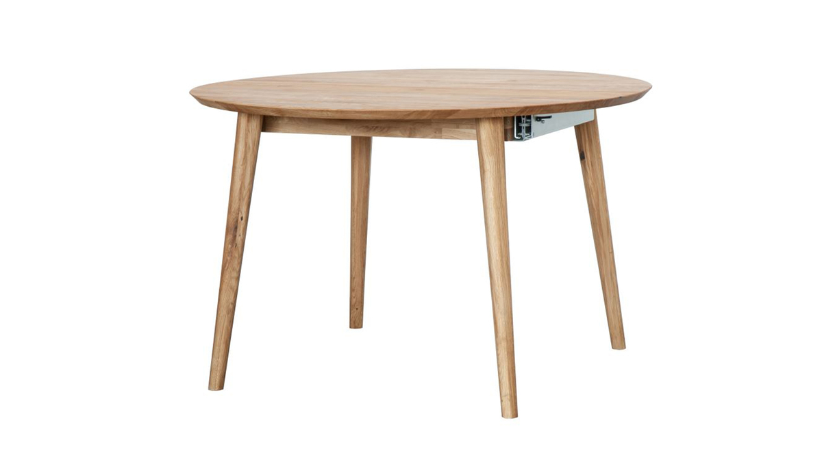 Bild 1 von Esstisch rund Wildeiche massiv 120 cm ausziehbar - MATTI