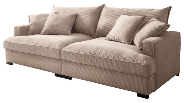 Bild 1 von Big Sofa beige Cordbezug 242 cm - Nosagunterfederung - TRIBECCA