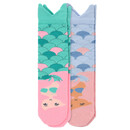 Bild 1 von 2 Paar Mädchen Socken in Meerjungfrauen-Form HELLBLAU / ROSA / TÜRKIS