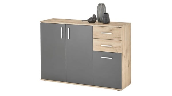 Bild 1 von Kommode Viking Oak - grau 120 x 84 cm - BOBBY