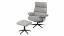 Bild 1 von Relaxsessel mit Hocker grau Webstoff drehbar - TOLEDO