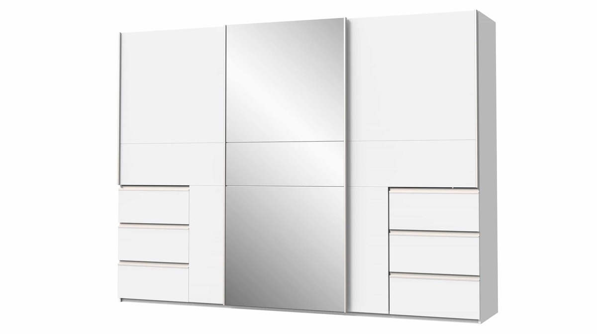 Bild 1 von Schwebetürenschrank weiß mit Spiegel 270 cm - WINN