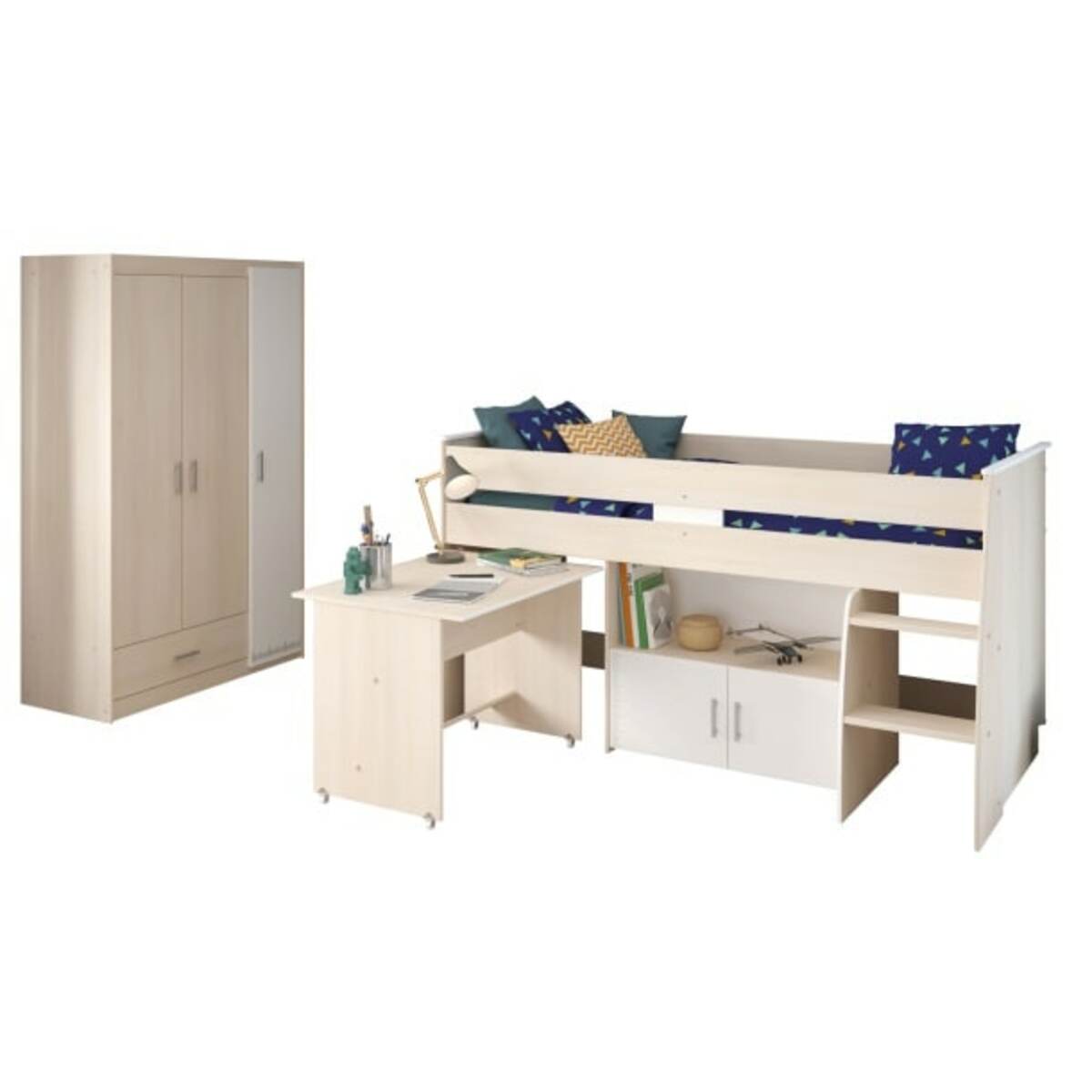 Bild 1 von Parisot Multifunktionsbett mit Kleiderschrank Charly 6 weiß / braun