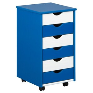 Rollcontainer Beppo 35x65,6x39 cm Blau/Weiß