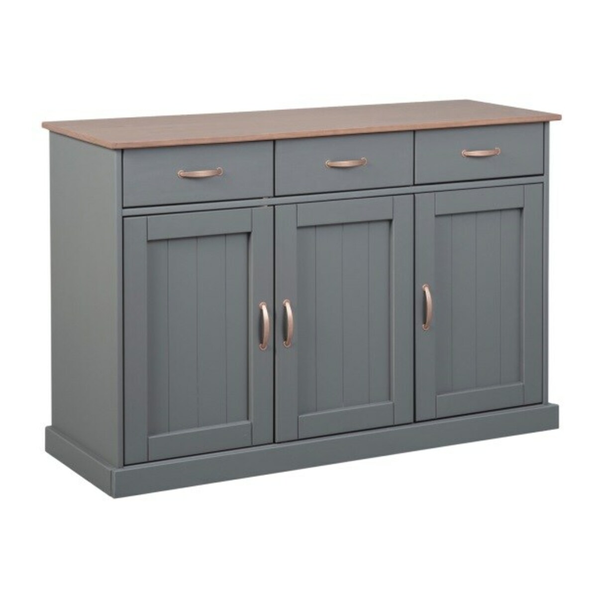 Bild 1 von Kommode Luzerna 4.1 Massivholz grau/braun 131x86x45 cm