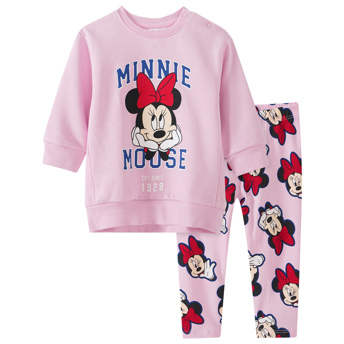 Bild 1 von Minnie Maus Sweatshirt und Leggings im Set ROSA