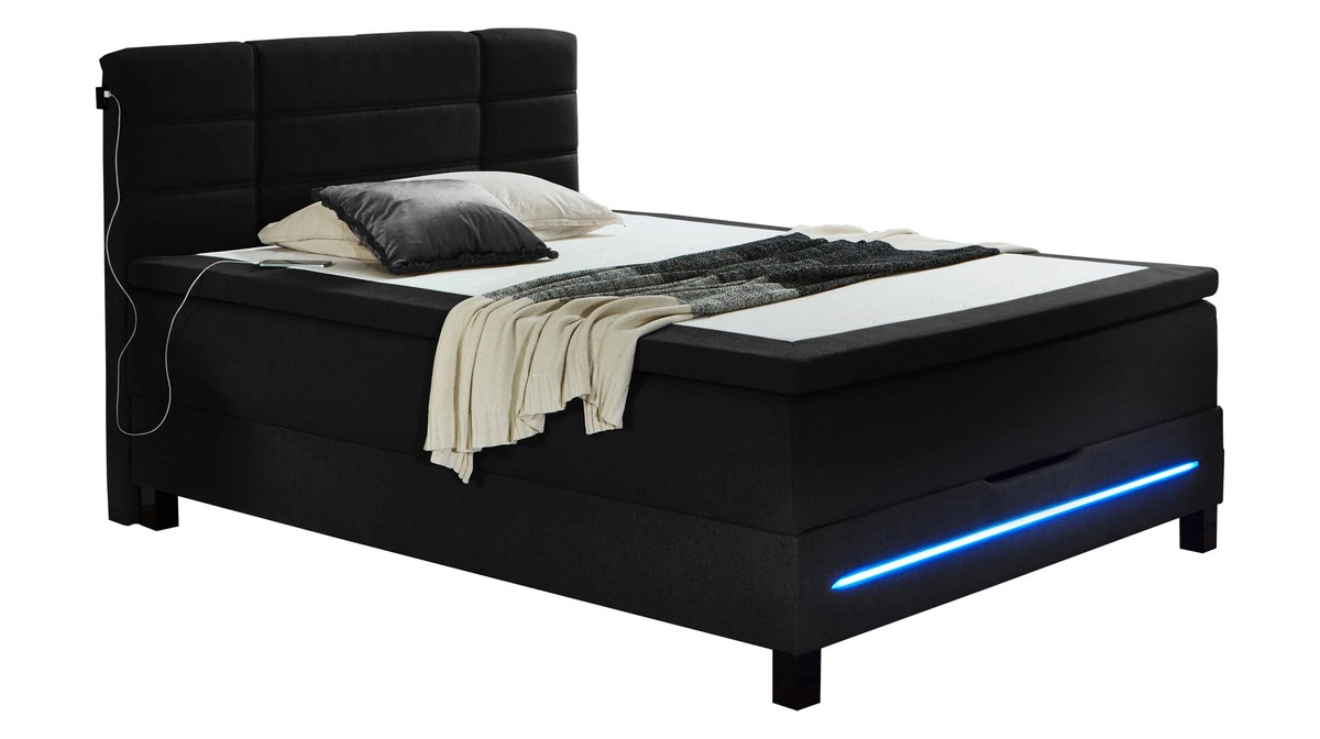 Bild 1 von Boxbett 140 x 200 cm anthrazit mit Bettkasten - JEFFERSON