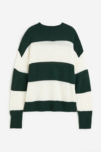 H&M Pullover in Jacquardstrick Cremefarben/Gestreift Größe S. Farbe: Cream/striped 015