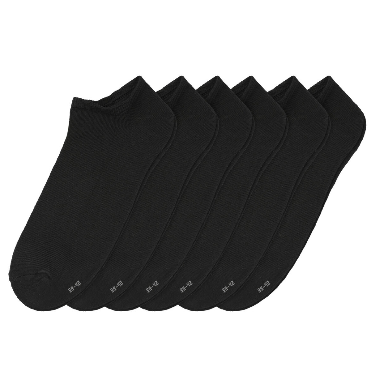 Bild 1 von 6 Paar Herren Sneaker-Socken unifarben SCHWARZ