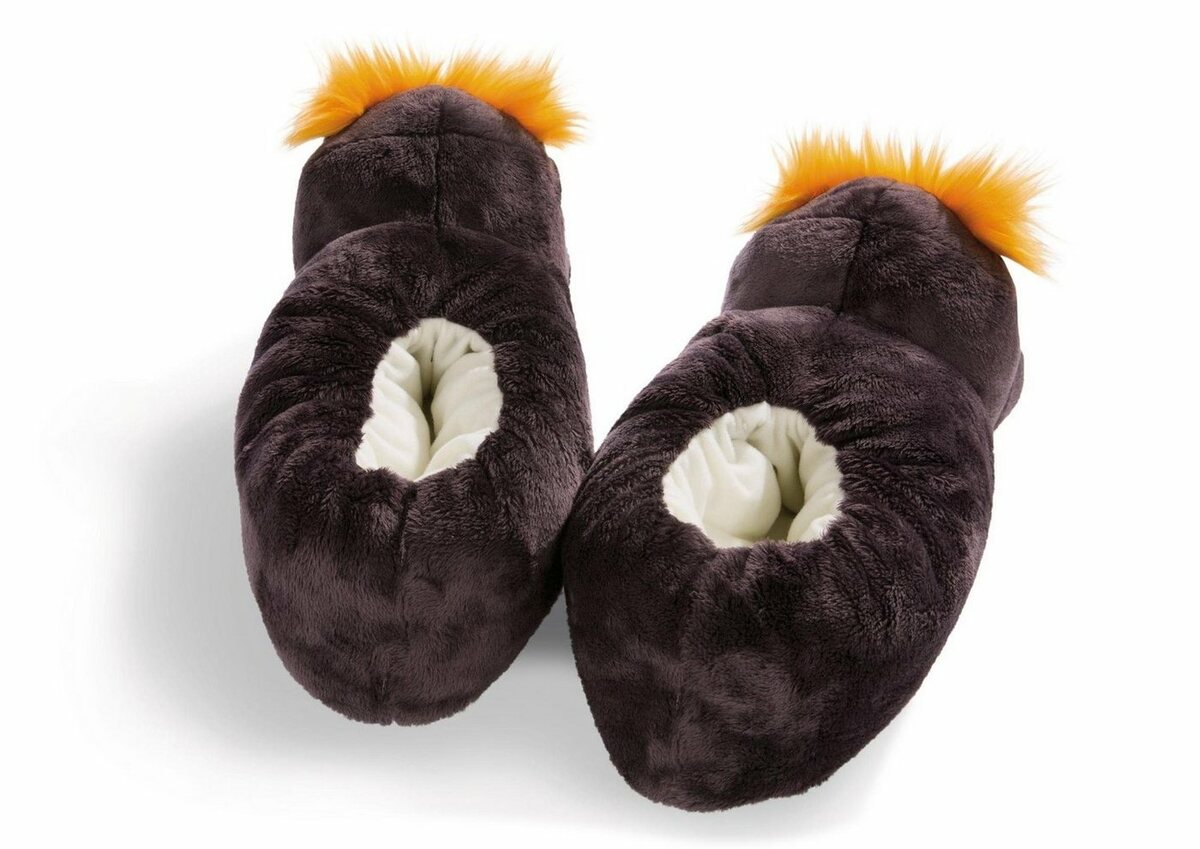 Bild 1 von Nici Pinguin Frizzy Plüsch Hausschuhe, Gelb|schwarz