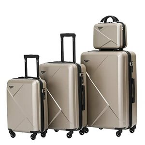 Münicase 9008 TSA-Schloß Reisekoffer Koffer Trolleys Hartschale Koffersets Beautycase-M-L-XL-Set