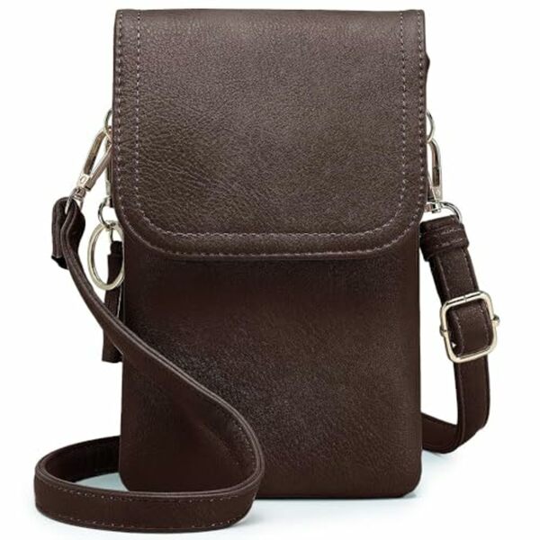 Bild 1 von Roulens kleine Handy Umhängetasche Damen, Handytasche mit Geldbörse zum Umhängen, PU Leder Tasche damen für Frauen Designer, verstellbarer Riemen und Schlüsselanhänger