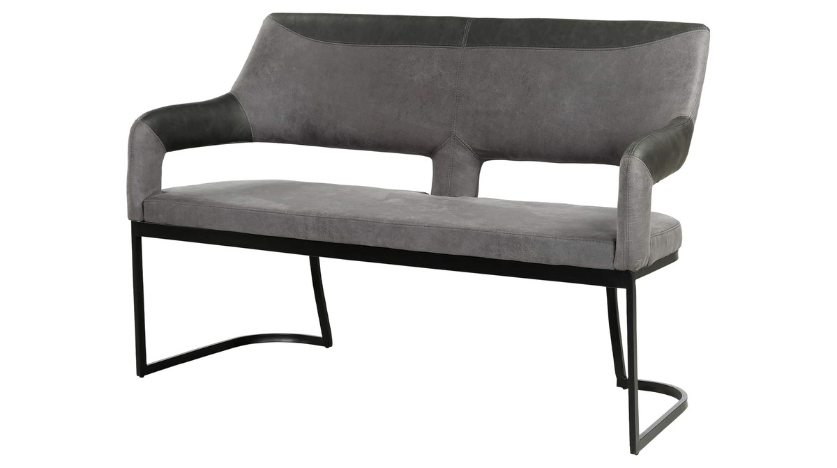 Bild 1 von Sitzbank mit Rückenlehne 140 cm anthrazit Bank - ANNE