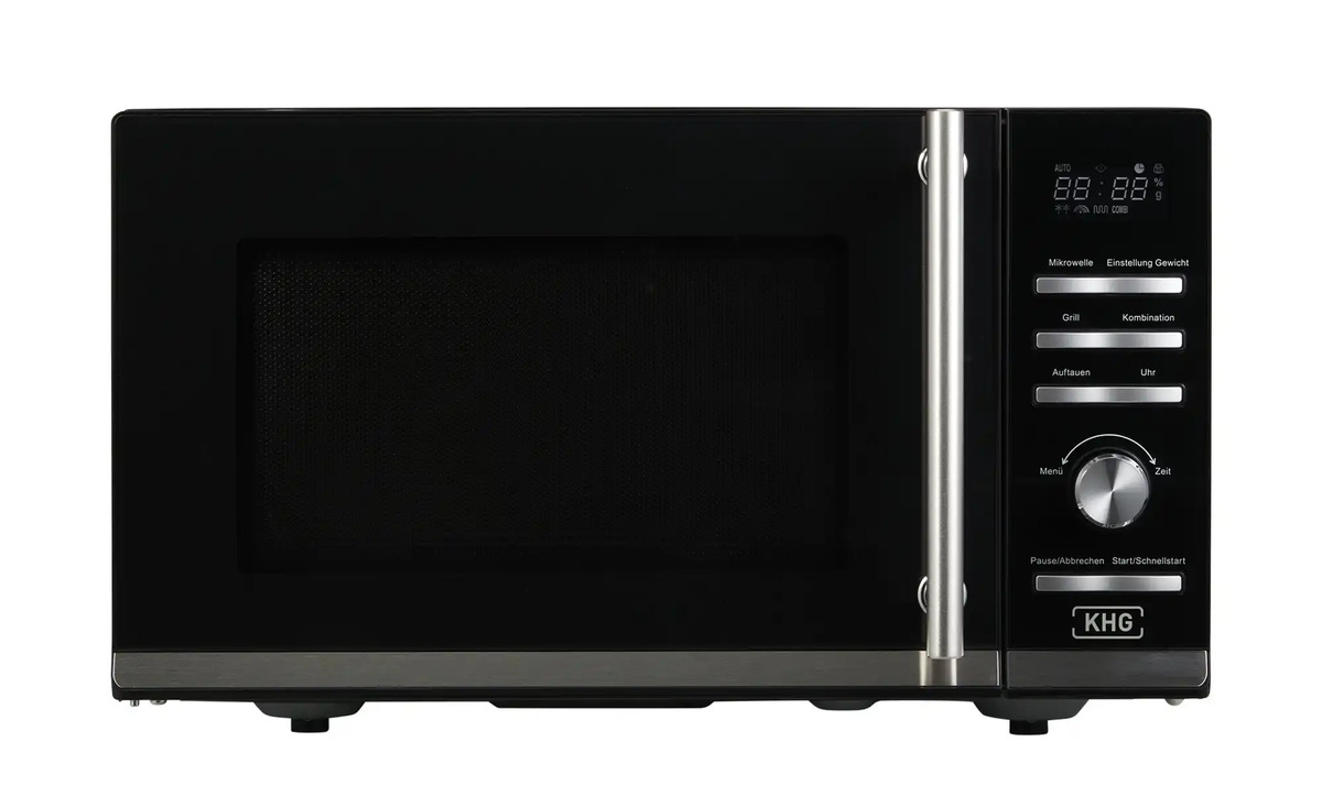 Bild 1 von KHG Mikrowelle  MW-23.1GS schwarz Metall, Kunststoff, Glas  Maße (cm): B: 48,3 H: 28,1 T: 39,5 Sale