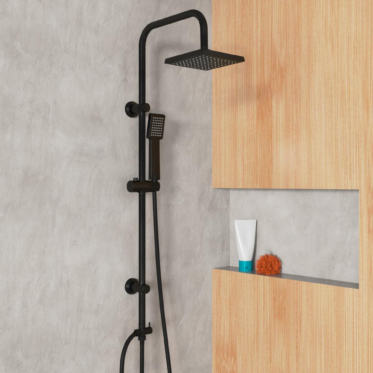 Bild 2 von eisl Duschset EASY ENERGY, Regendusche ohne Armatur, Duschsystem Schwarz matt