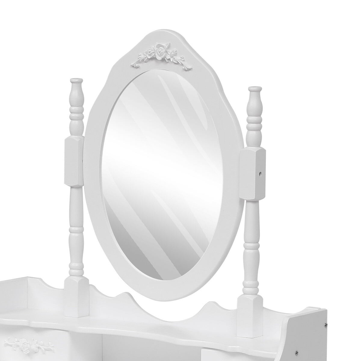 Bild 3 von Happy Home Schminktisch mit Spiegel, 4 Schubladen & Hocker HDT05-WEI weiß