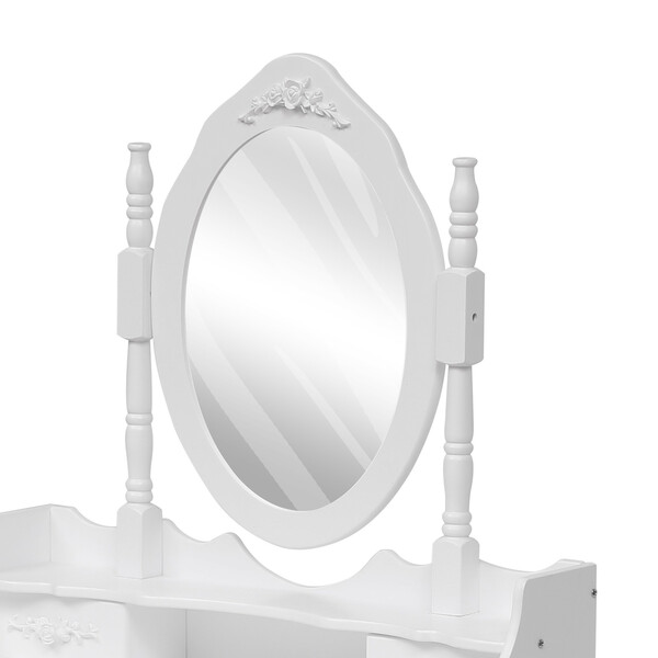 Bild 3 von Happy Home Schminktisch mit Spiegel, 4 Schubladen & Hocker HDT05-WEI weiß