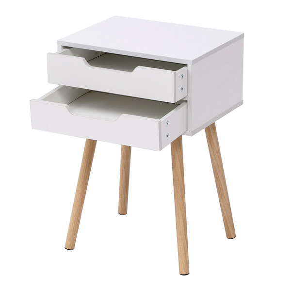 Bild 4 von Happy Home Nachttisch Kommode mit 2 Schubladen HSB09-WEI weiß