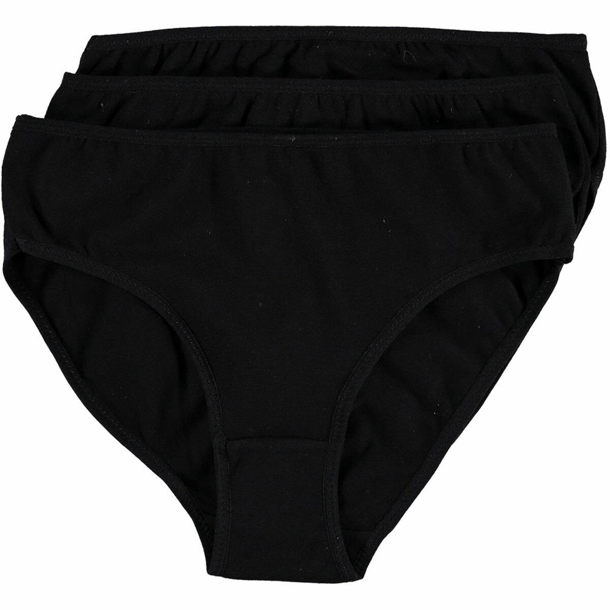 Bild 1 von Kinder-Mädchenslip Stretch 3er-Pack, Schwarz, 134/140
