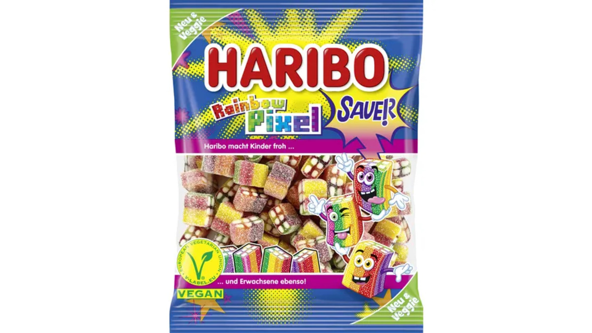 Bild 1 von Haribo Fruchtgummi-Konfekt Rainbow Pixel Sauer Veggie