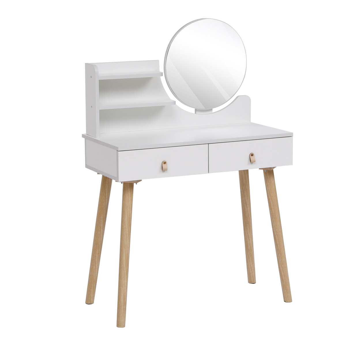 Bild 1 von Happy Home Schminktisch mit Spiegel, 2 Schubladen & Ablage HDT07-WEI weiß