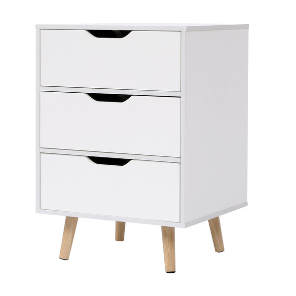 Bild 4 von Happy Home Nachttisch Kommode mit 3 Schubladen HSB10-WEI weiß