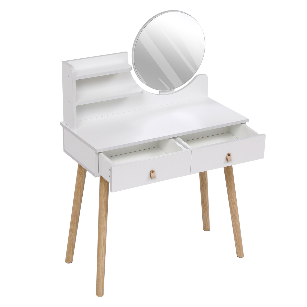 Bild 3 von Happy Home Schminktisch mit Spiegel, 2 Schubladen & Ablage HDT07-WEI weiß