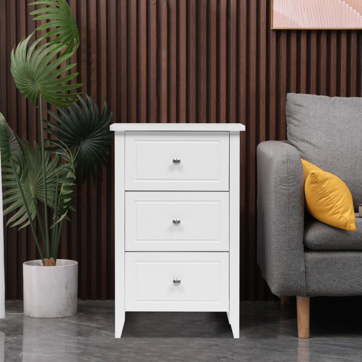 Bild 1 von Happy Home Nachttisch Kommode mit 3 Schubladen HSB11-WEI weiß