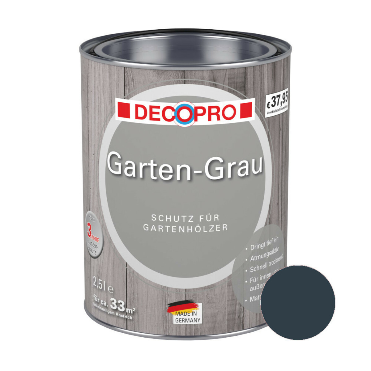 Bild 1 von DECOPRO Garten-Grau 2,5 Liter in Anthrazit, matt
