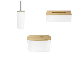 LIVARNO home WC-Bürste / Kosmetiktücherbox / Aufbewahrungsbox, mit Bambus