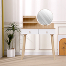 Bild 1 von Happy Home Schminktisch mit Spiegel, 2 Schubladen & Ablage HDT03-HOL Holz