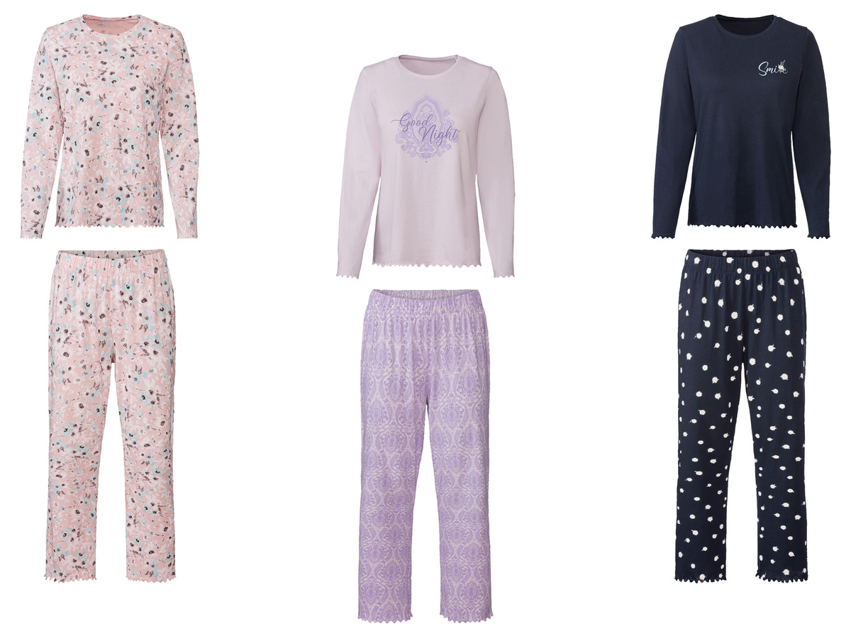 Bild 1 von esmara® Damen Pyjama, lang, aus reiner Baumwolle