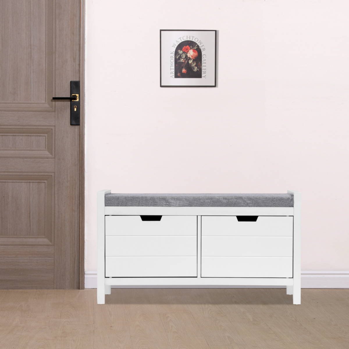 Bild 1 von Happy Home Sitzbank mit Sitzkissen & 2 Türen HFH23-WEI weiß