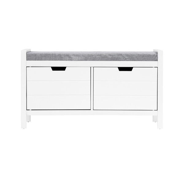 Bild 2 von Happy Home Sitzbank mit Sitzkissen & 2 Türen HFH23-WEI weiß