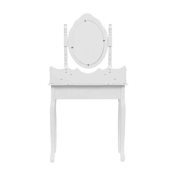 Bild 4 von Happy Home Schminktisch mit Spiegel, 4 Schubladen & Hocker HDT05-WEI weiß