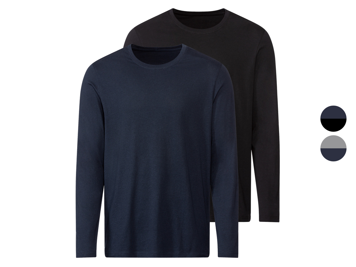 Bild 1 von LIVERGY® Herren Langarmshirt, 2 Stück, mit Rundhalsausschnitt
