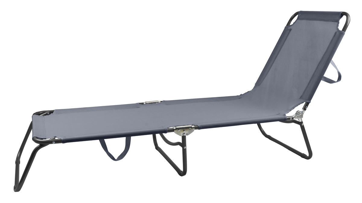 Bild 1 von HC Garten & Freizeit Klappbare Sonnenliege Strandliege, grau