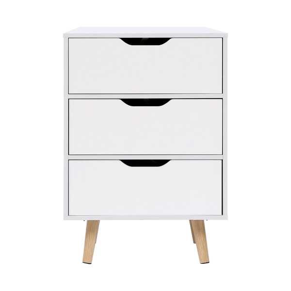 Bild 2 von Happy Home Nachttisch Kommode mit 3 Schubladen HSB10-WEI weiß