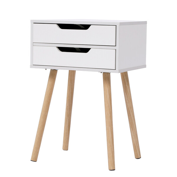 Bild 3 von Happy Home Nachttisch Kommode mit 2 Schubladen HSB09-WEI weiß