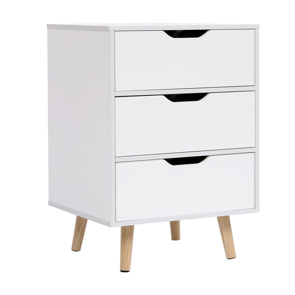 Bild 3 von Happy Home Nachttisch Kommode mit 3 Schubladen HSB10-WEI weiß