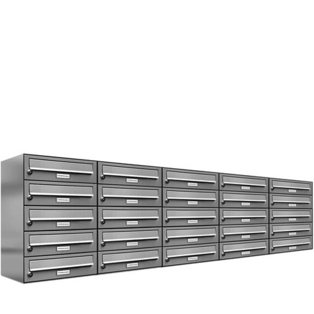 Bild 1 von AL BRIEFKASTENSYSTEME Briefkasten »Premium«, (BxH): 191.5 x 57.5cm, Anzahl Schlitze: 25, Aufputzmontage - silberfarben