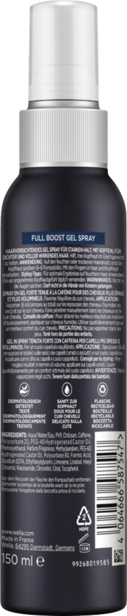 Bild 2 von Wella Wellaflex Men Full Boost haarverdichtendes Gel Spray