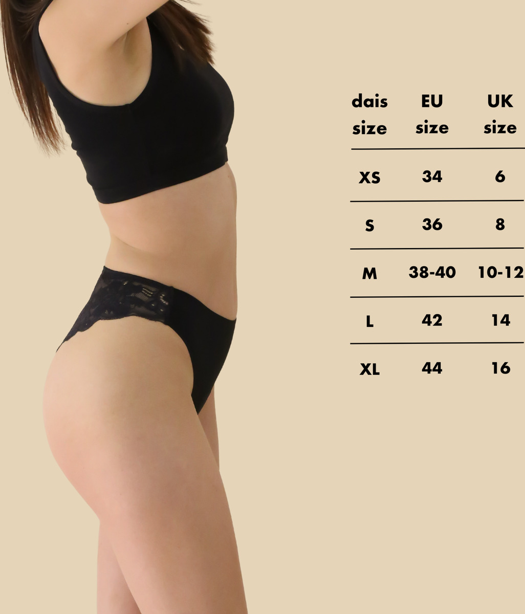Bild 4 von dais Periodenunterwäsche Brazilian mit Spitze Gr. XL schwarz