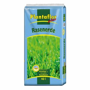 Plantaflor Plus Rasenerde Spezial Erde für Rasen Neuanlagen und Ausbesserungen 40 Liter