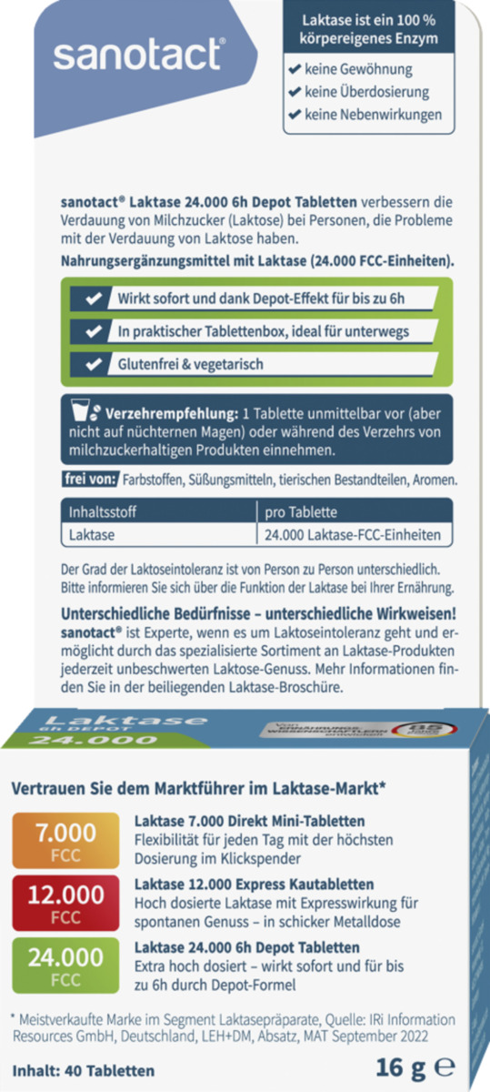Bild 4 von sanotact® Laktase 24.000 6h Depot