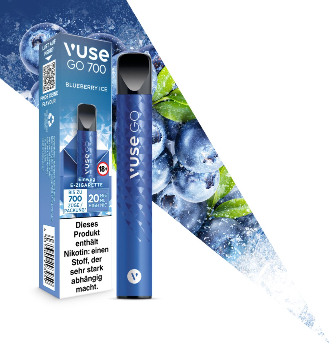 Bild 1 von Vuse GO 700 Blueberry Ice Einweg E-Zigarette