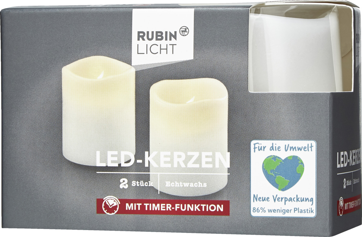 Bild 2 von RUBIN LICHT LED Kerzen Rustik mini weiss