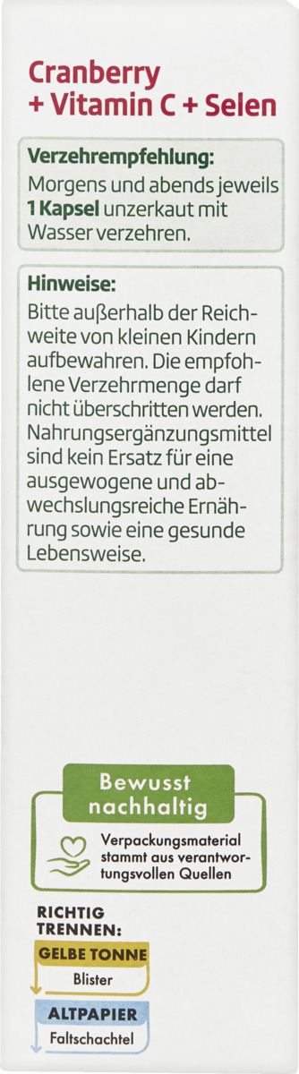 Bild 3 von altapharma Cranberry + Vitamin C + Selen 60 Kapseln 5.47 EUR/100 g